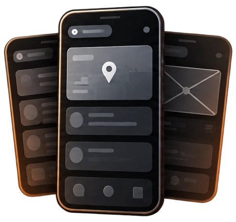 Wireframe phone stack